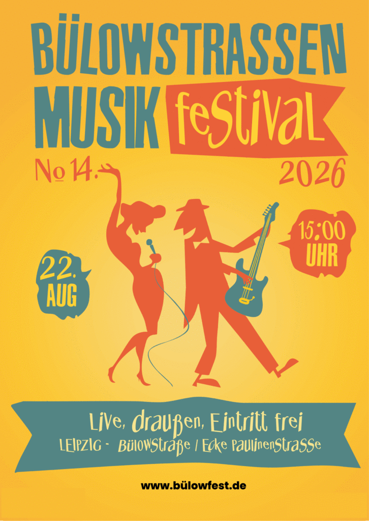 Live-Musik unter freiem Himmel: Das Straßenfest Leipzig 2026 bringt Bands, Straßenmusik und Kultur direkt auf die Straße. Ein Open-Air-Event für alle, die Konzerte, Festivals und echte Livemusik in Leipzig erleben wollen. Keywords: Live Musik Leipzig, Konzert Leipzig, Open Air Leipzig, Straßenmusik Leipzig, Festival Leipzig, Bands Leipzig, Musikveranstaltung Leipzig, kostenloses Konzert Leipzig